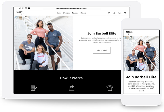 Barbell Landing page